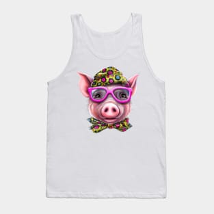 Pig with Glasses #4 Tank Top